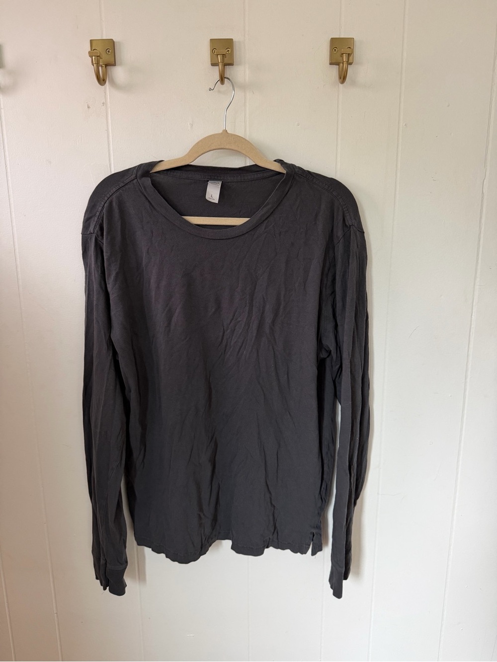 Men's Long-Sleeve Crew Neck Shirt - Charcoal